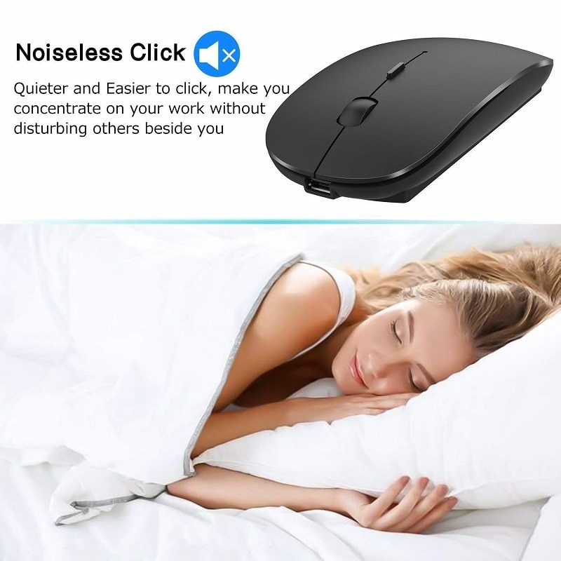 Souris Bluetooth souris sans fil Rechargeable souris d'ordinateur Bluetooth souris ergonomique silencieuse souris optique USB 2.4G pour ordinateur portable