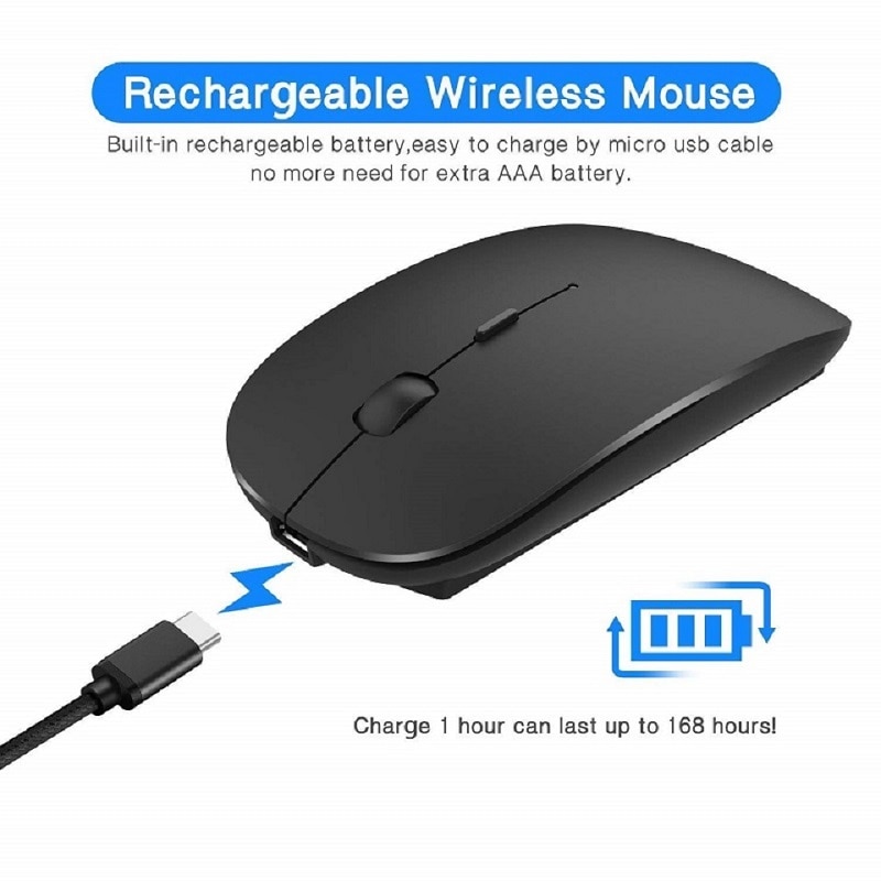 Souris Bluetooth souris sans fil Rechargeable souris d'ordinateur Bluetooth souris ergonomique silencieuse souris optique USB 2.4G pour ordinateur portable