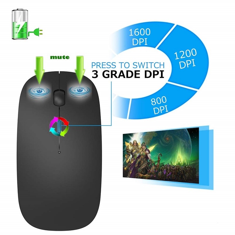 Souris Bluetooth souris sans fil Rechargeable souris d'ordinateur Bluetooth souris ergonomique silencieuse souris optique USB 2.4G pour ordinateur portable