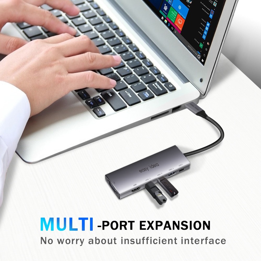 Hub USB OTG 3.0 USB C Hub HDMI 3 ports répartiteur Multi USB 3.0 Type C Hub USB-C Hab VGA adaptateur C Dock pour MacBook Pro accessoires