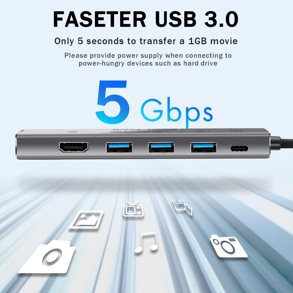 Hub USB OTG 3.0 USB C Hub HDMI 3 ports répartiteur Multi USB 3.0 Type C Hub USB-C Hab VGA adaptateur C Dock pour MacBook Pro accessoires