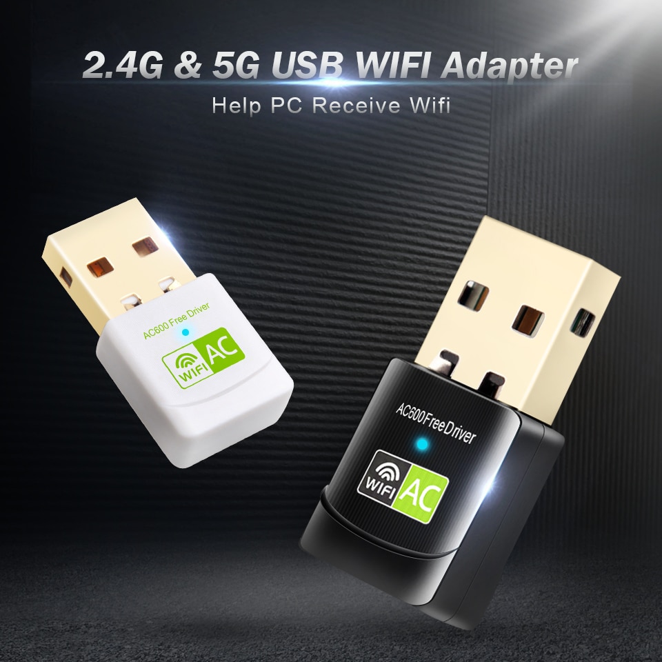 Adaptateur Wifi USB pilote gratuit 600Mbps adaptateur Wi-Fi 5ghz antenne USB Ethernet PC adaptateur Wi-Fi Lan Wifi Dongle récepteur Wifi ca