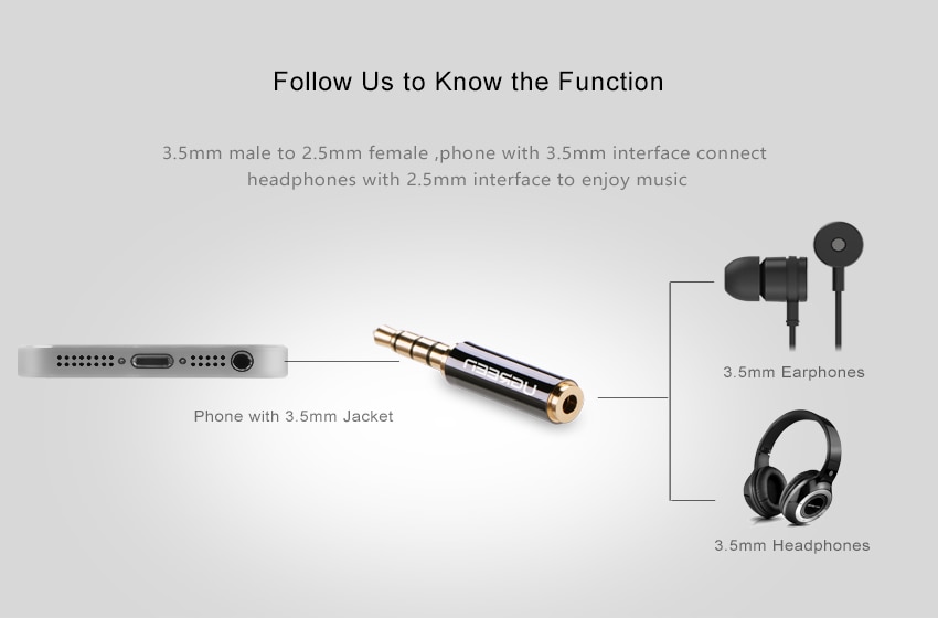 Prise Ugreen 3.5mm à 2.5mm adaptateur Audio 2.5mm mâle à 3.5mm prise femelle connecteur pour câble haut-parleur Aux prise casque 3.5